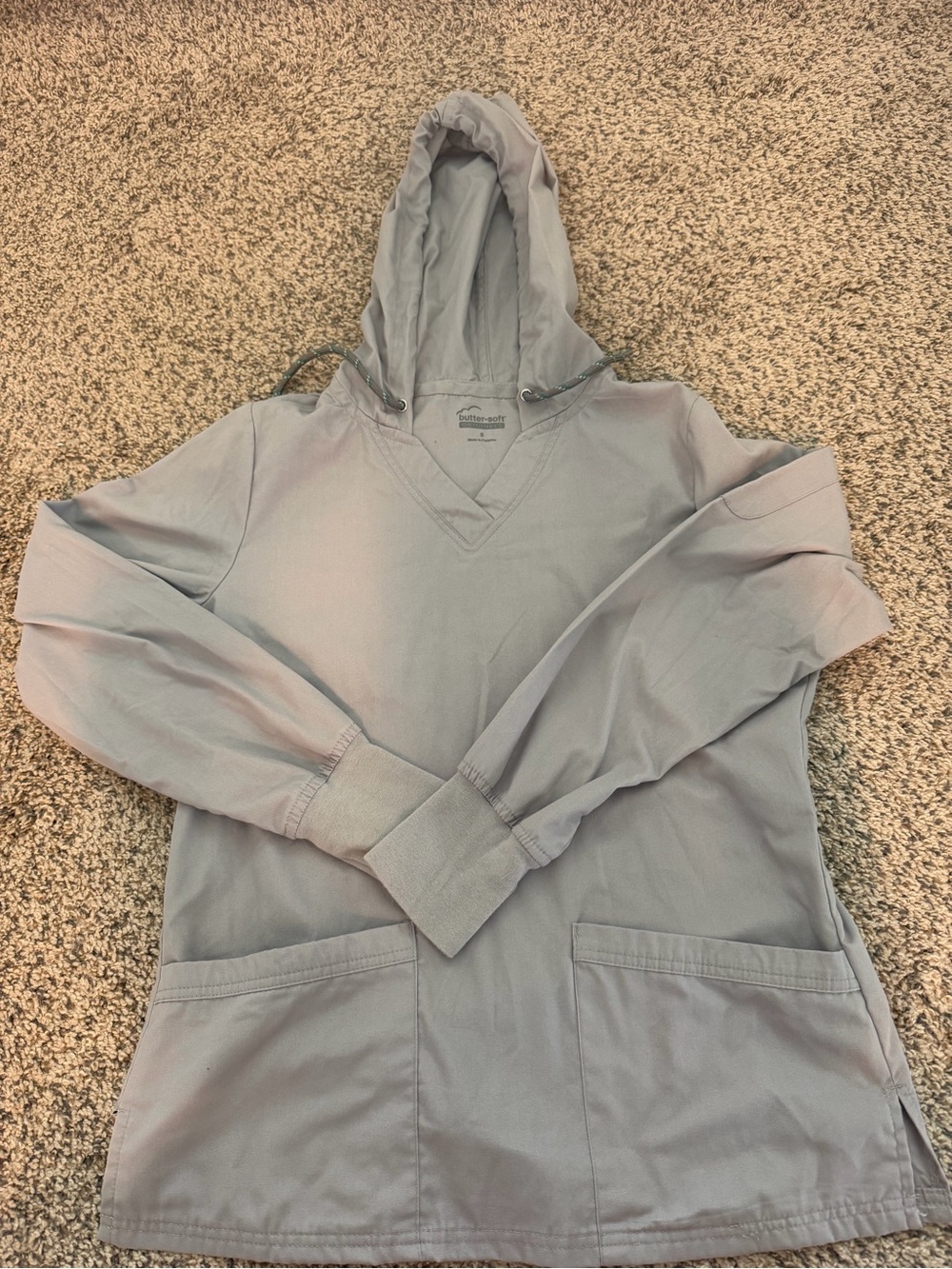 Light Gray Women's Hooded Pullover Sweatshirt - scrubs ButterSoft